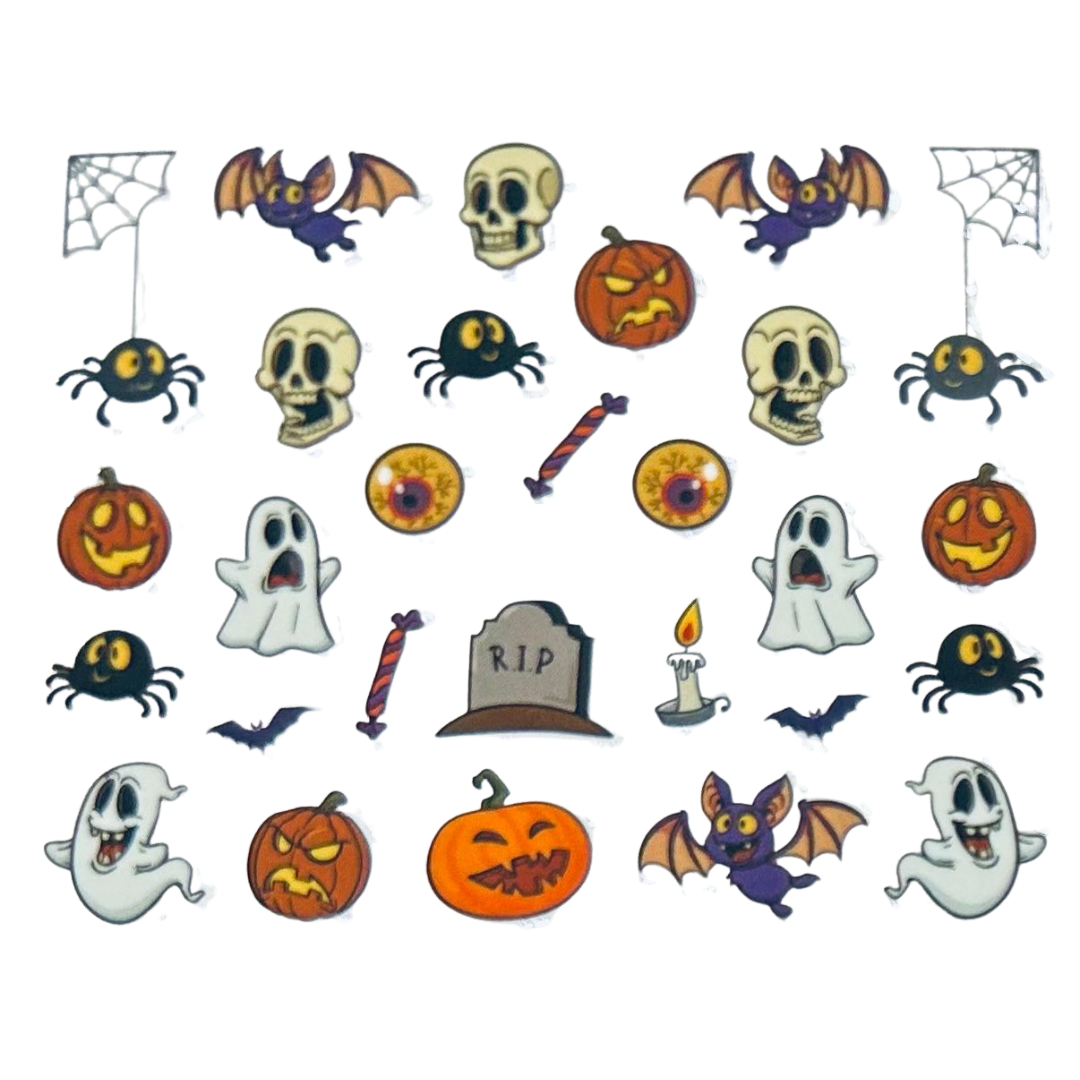 💀 Haunted Hues – Halloween Nail Art Stickers