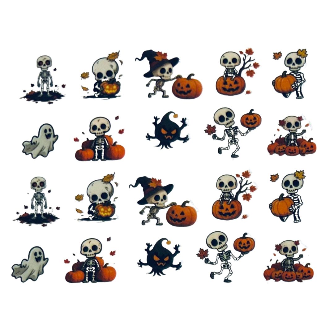 💀 Bone to Be Wild – Halloween Nail Art Stickers